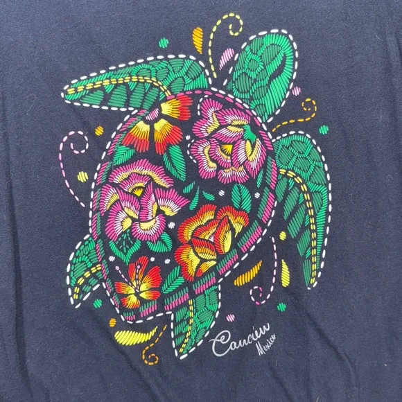 Papaya Women's Navy Graphic Tee with Turtle Design Size XXL - Picture 3 of 7